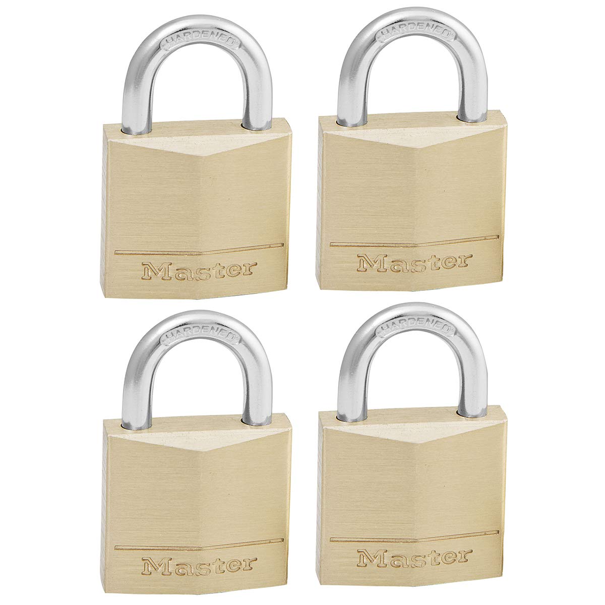Master Lock 4 x Brass Padlock for Basement, Trunk, Locker Room